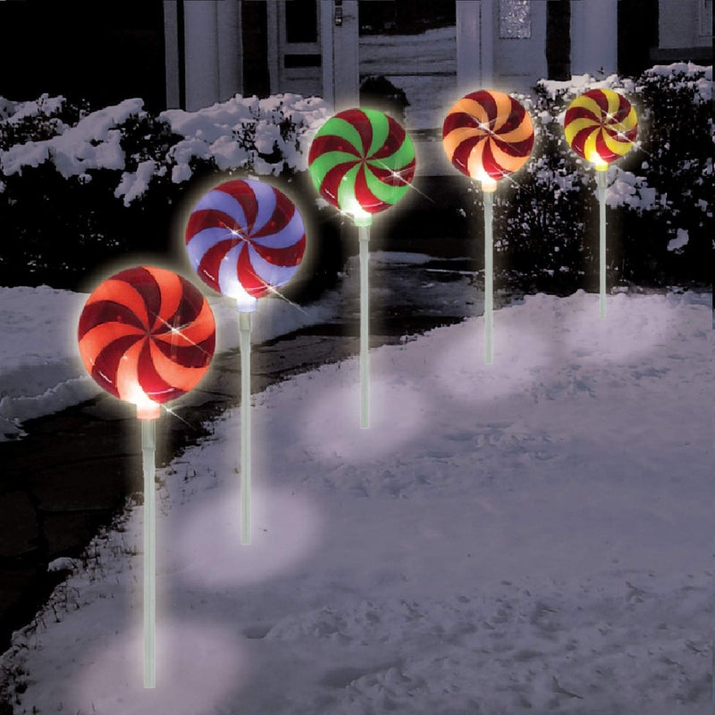 Brite Star Candy Lollipop Pathway Christmas Lights Color Changing 525inch Pathmarker Ideal for Outdoor Lighting Backyard Decor Patio Lighting Christmas Decorations and Landscape Lighting