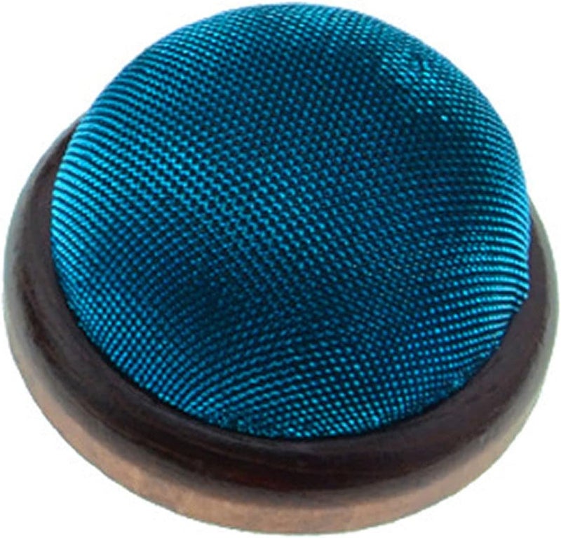 ChezMax Sequins Pincushion Holder Wooden Base Pin Cushion Sewing Needle Holder Handmade Clip Stand Sewing Accessories for Sewing Master DIY Home Use Blue - Image 1