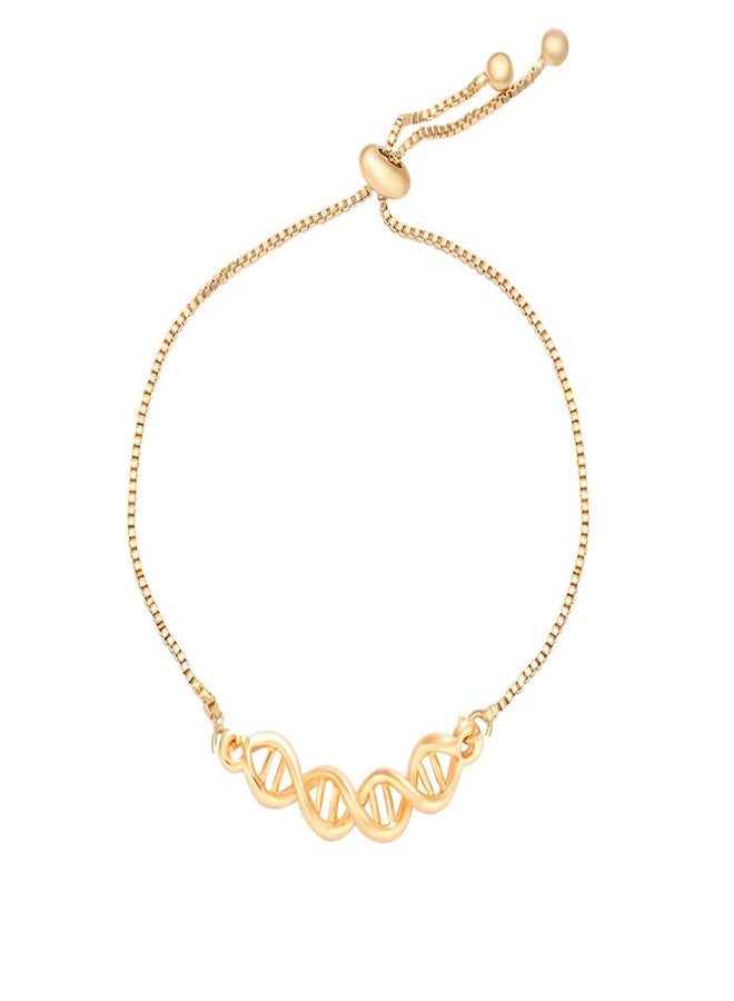 MANZHEN Adjustable Infinity Spiral DNA Double Helix Chemistry Science Bracelet (gold)
