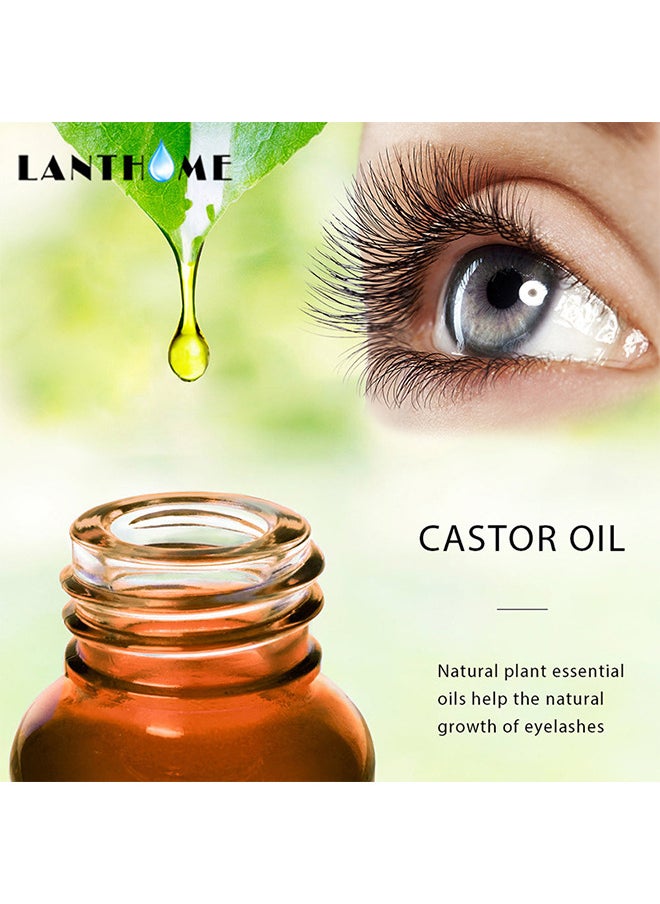Lanthome - Castor Oil, 100% Organic Pure, Eyelashes Serum, Eyebrows And Hair Growth, Hexane Free, For Hair Skin And Nails, Set With Applicator Stick And Brush - Image 1