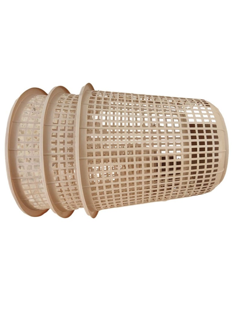 3 Pieces Of Wheat Color Small Size 25*22*15 cm Plastic Wastebasket Trash Bin for Offices And Rooms 10 liters  - Image 2