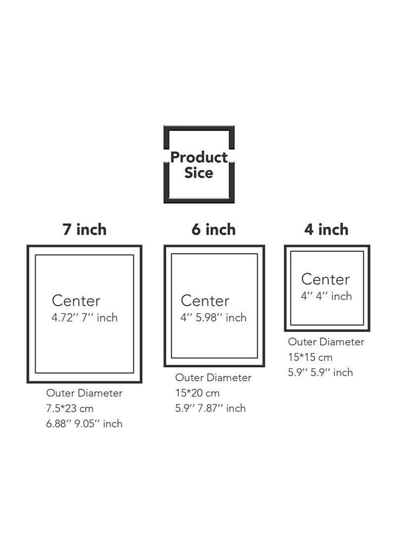 Captaintech Set of 3 Glass Picture Frame, Collection Simple Metal Floating Frame with Glass Cover Includes 4x4, 4x 6, 5x7 - Image 2