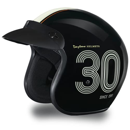 Daytona Helmets 3/4 Shell Open Face Motorcycle Helmet - DOT Approved, Lightweight & Comfortable, Vintage Design for Scooter, Cruiser & Street Bikes - Adjustable Fit, Enhanced Ventilation & Clear Visor - Image 1