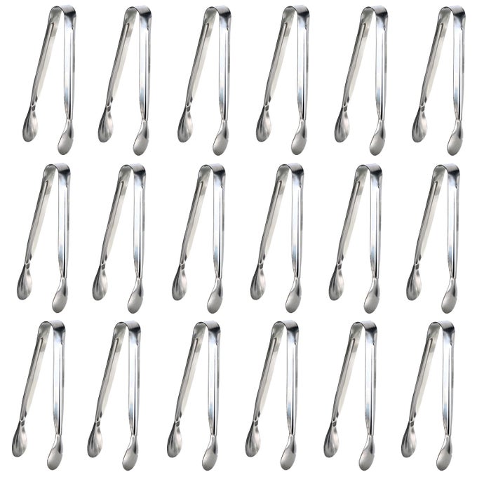 18PCS MINI TONGS FOR APPETIZERS 5INCH SERVING TONGS ICE TONG APPETIZER TONG SMALL TONGS FOR SERVING FOOD KITCHEN UTENSILS FOR SUGAR CUBES COFFEE TEA PARTY DESSERT CHARCUTERIE BOARD
