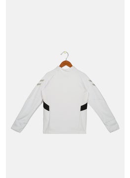 Hummel Kids Boy Sportswear Fit Long Sleeve Outdoor Sweatshirts, White  - Image 2