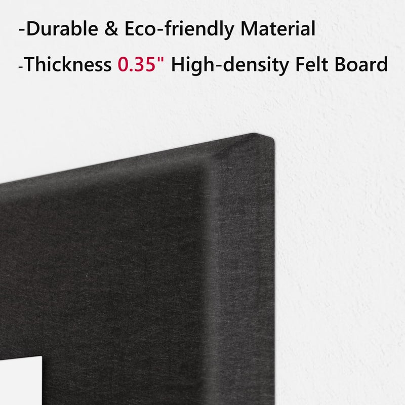 Neatsure Large Cork Board for Wall, Black Felt Bulletin Board with Pushpins, 36" x 24" 6 Panels Wall Tiles, Tack Push Pin Boards for Office - Image 4