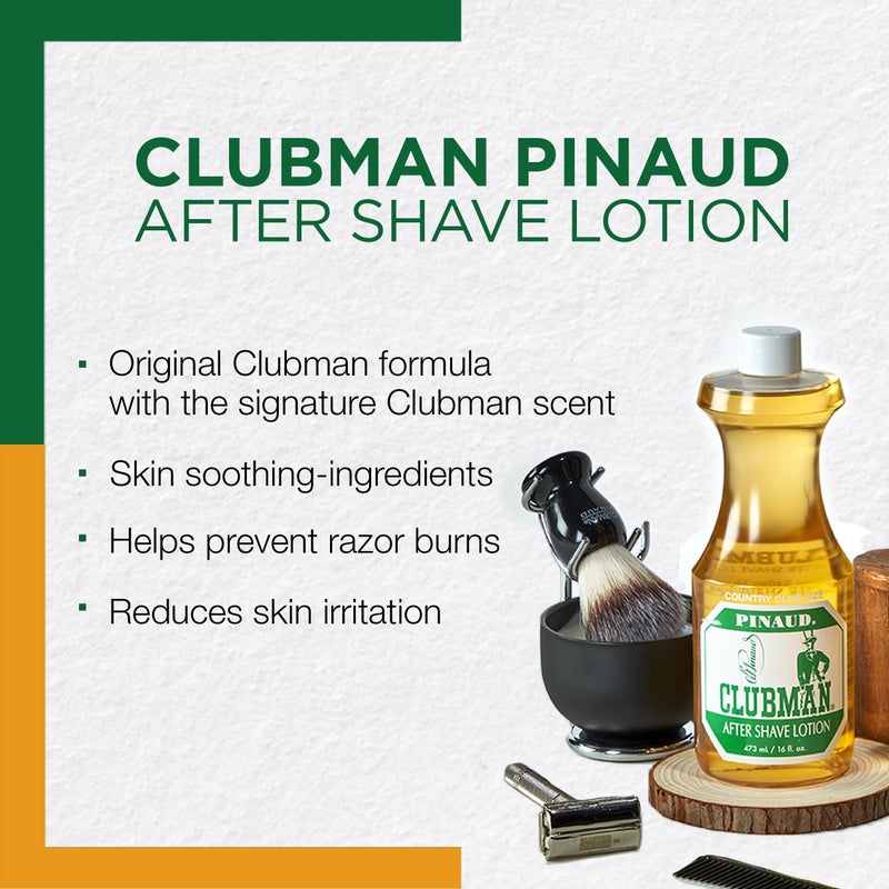Clubman Pinaud After Shave Lotion, Soothes Skin After Shaving With Masculine Fragrance, 16 oz - Image 3