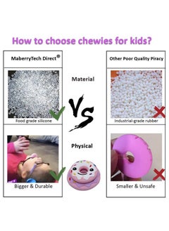 MaberryTech Direct Sensory Chew Necklaces for Kids Adults, Chew Toys for Kids with Autism Anxiety ADHD SPD or Special Needs, Silicone Donut Chewy Chewing Necklace Sensory Help to Relieve Stress  - Image 2