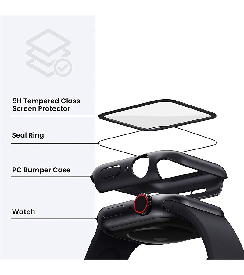 Slim Stainless Steel Bands With Tempered Glass Screen Protector Case Compatible With Apple Watch 38mm 40mm 41mm 42mm 44mm 45mm 46mm 49mm Starlight Premium Metal Straps With Adjustable Tool For iWatch Ultra Series 10 11 9 8 7 6 5 4 3 2 1 SE 46mm - Image 3
