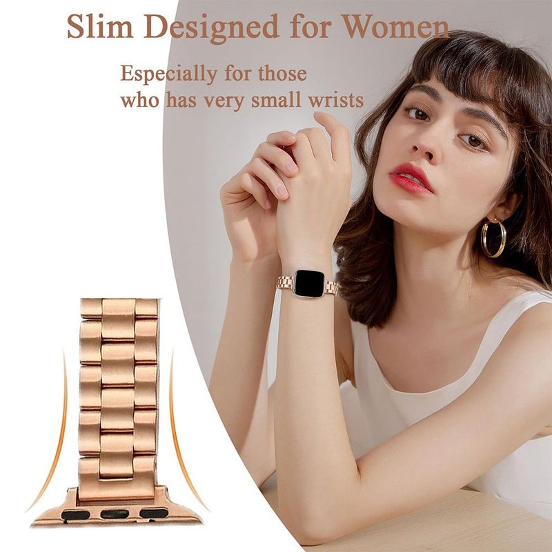 Slim Stainless Steel Bands With Tempered Glass Screen Protector Case Compatible With Apple Watch 38mm 40mm 41mm 42mm 44mm 45mm 46mm 49mm Starlight Premium Metal Straps With Adjustable Tool For iWatch Ultra Series 10 11 9 8 7 6 5 4 3 2 1 SE 46mm - Image 5