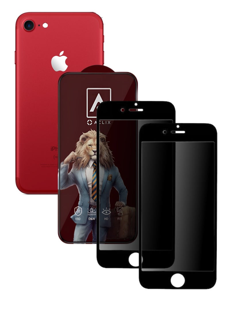 ACLIX 2 Pieces Antistatic ESD Dustof Premium Quality High Definition Anti-Spy Privacy Tempered Glass Screen tector Designed For  iPhone 7 - Image 1