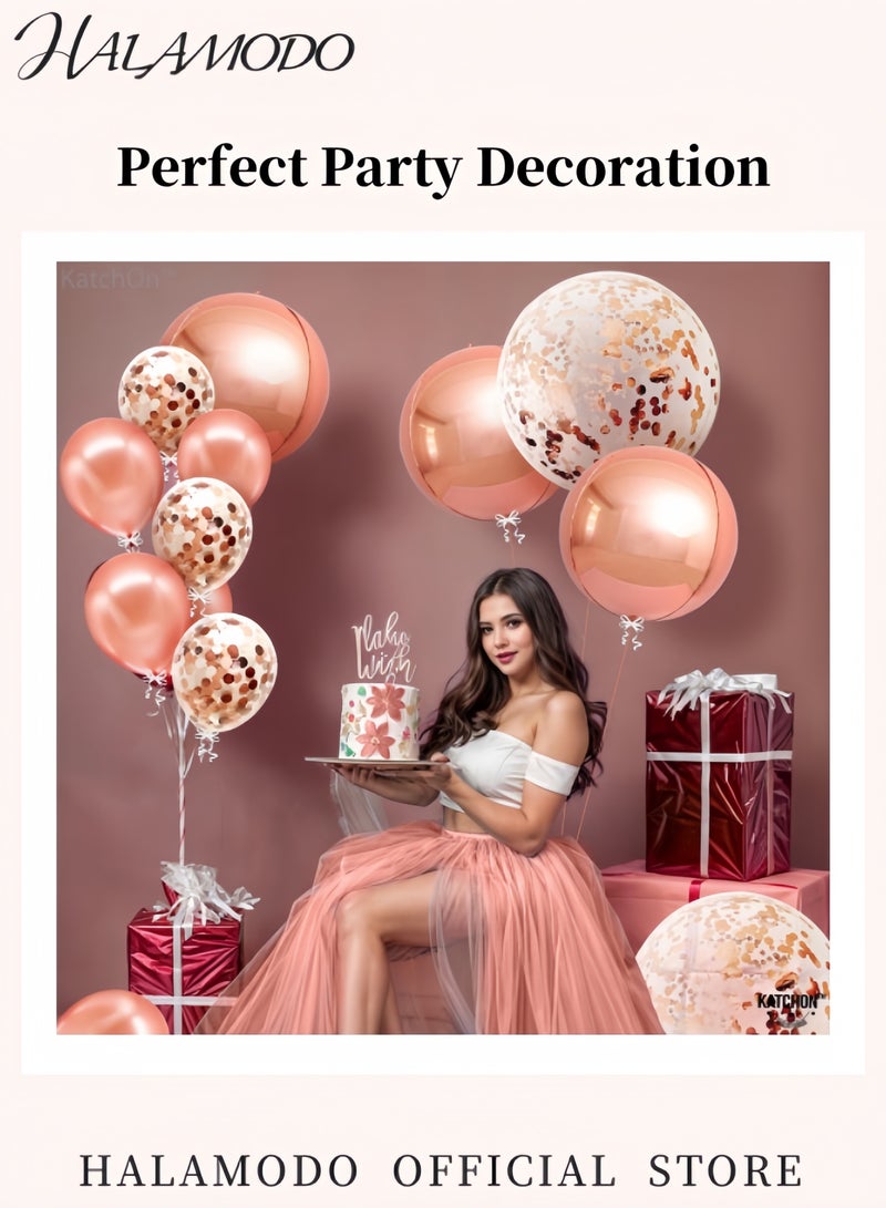 هالامودو 29 قطعة من ديكورات الحفلات تتضمن 10 بالونات لاتكس و10 بالونات لاتكس صغيرة و1 مفرش طاولة من الترتر و2 شريط و2 ستائر من رقائق معدنية لامعة و2 بالون على شكل نجمة و2 بالون على شكل قلب ودعائم كشك الصور لأعياد الميلاد والزفاف والخطوبة وحفلات الزفاف - Image 5