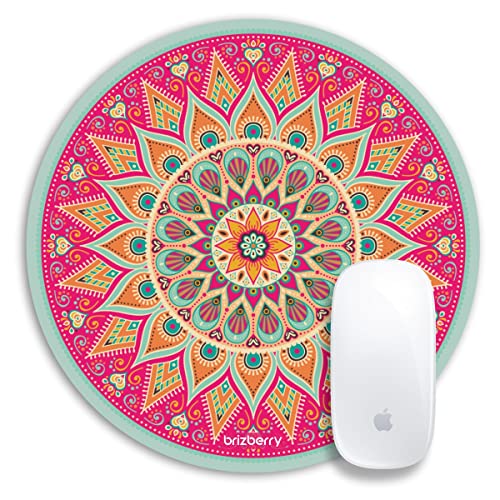 ARTBRIZ® Brizberry® Mouse Pad, Round Large Premium for Desktop Laptop PC Office Gaming Professional 240 X 240 X 3 mm [20% Larger] (8R - Pack of 1) - Image 1