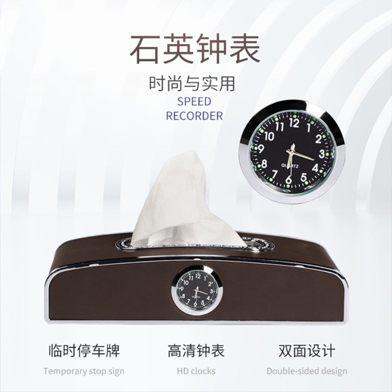 Car Tissue Box Paper Box Creative Multi-Functional Time Holder Hanging Tissue Box Instrument Panel Parking Truck - Image 4