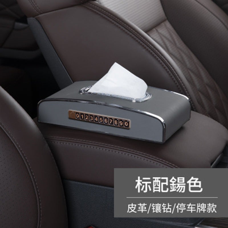 Car Tissue Box Paper Box Creative Multi-Functional Time Holder Hanging Tissue Box Instrument Panel Parking Truck - Image 1
