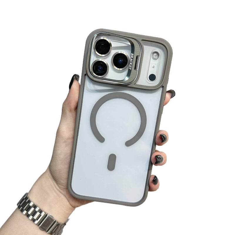 MagSafe iPhone 14 Pro Max Protective PC Case for iPhone 14 14 Plus 14 Pro 14 Pro Max with Kickstand and Full Coverage in Gray - Image 1