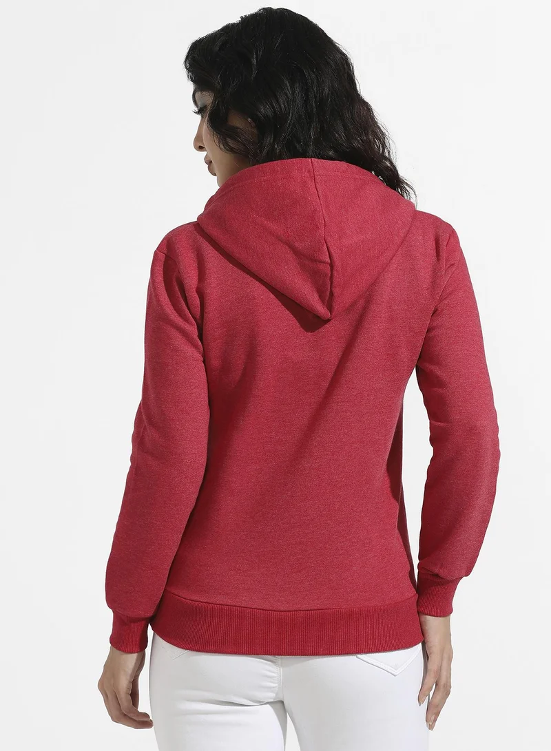 Campus Sutra Bhangover Hoodie With Ribbed Hem