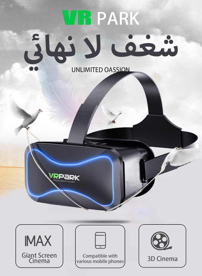 VR Headset for iPhone & Android with Controller, Virtual Reality Goggles, Universal, Virtual Reality 3D Glasses Headset Helmets for Kids & Adults, for Phones 4.7-6.6 Inch, for Movies,TV & Video Games  - Image 2