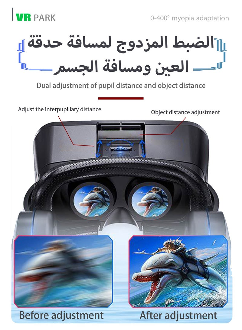 VR Headset for iPhone & Android with Controller, Virtual Reality Goggles, Universal, Virtual Reality 3D Glasses Headset Helmets for Kids & Adults, for Phones 4.7-6.6 Inch, for Movies,TV & Video Games  - Image 4