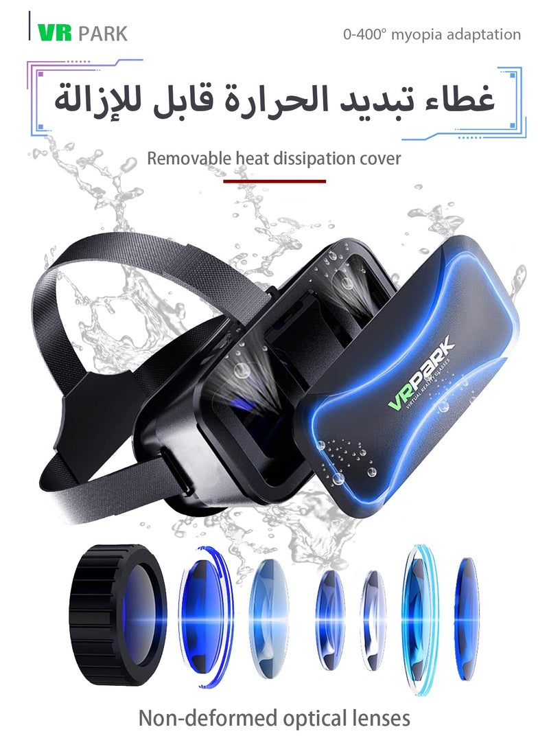 VR Headset for iPhone & Android with Controller, Virtual Reality Goggles, Universal, Virtual Reality 3D Glasses Headset Helmets for Kids & Adults, for Phones 4.7-6.6 Inch, for Movies,TV & Video Games  - Image 5