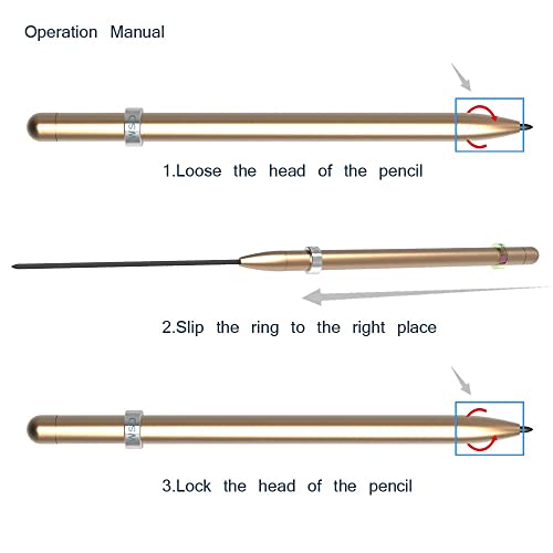 WSD Mechanical Pencil,Drawing Pencils,Sketch Pencils,Magnetic Control Pencil,Pencil Refills Diameter2.0mm, 2B Gold - Image 2