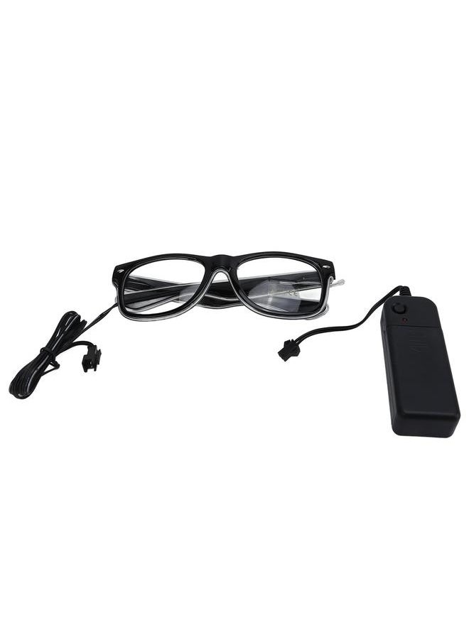 Thoraya - EL Luminous Glasses 3 Lighting Modes LED Light Up Glasses Flashing LED Luminous Glasses for Festivals Night Clubs Clear Blue - Image 1