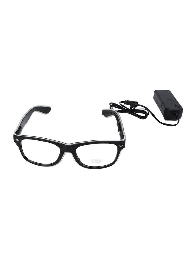Thoraya - EL Luminous Glasses 3 Lighting Modes LED Light Up Glasses Flashing LED Luminous Glasses for Festivals Night Clubs Clear Blue - Image 1