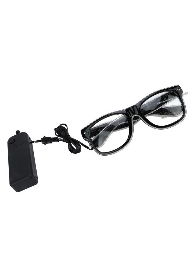 Thoraya - EL Luminous Glasses 3 Lighting Modes LED Light Up Glasses Flashing LED Luminous Glasses for Festivals Night Clubs Clear Blue - Image 1