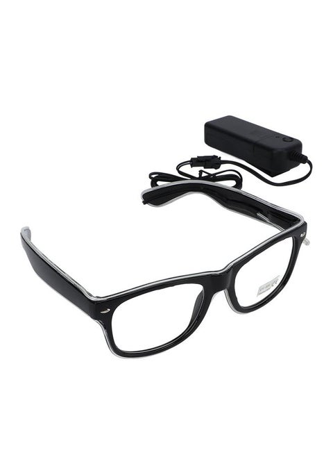 EL Luminous Glasses 3 Lighting Modes LED Light Up Glasses Flashing LED Luminous Glasses for Festivals Night Clubs Clear Blue