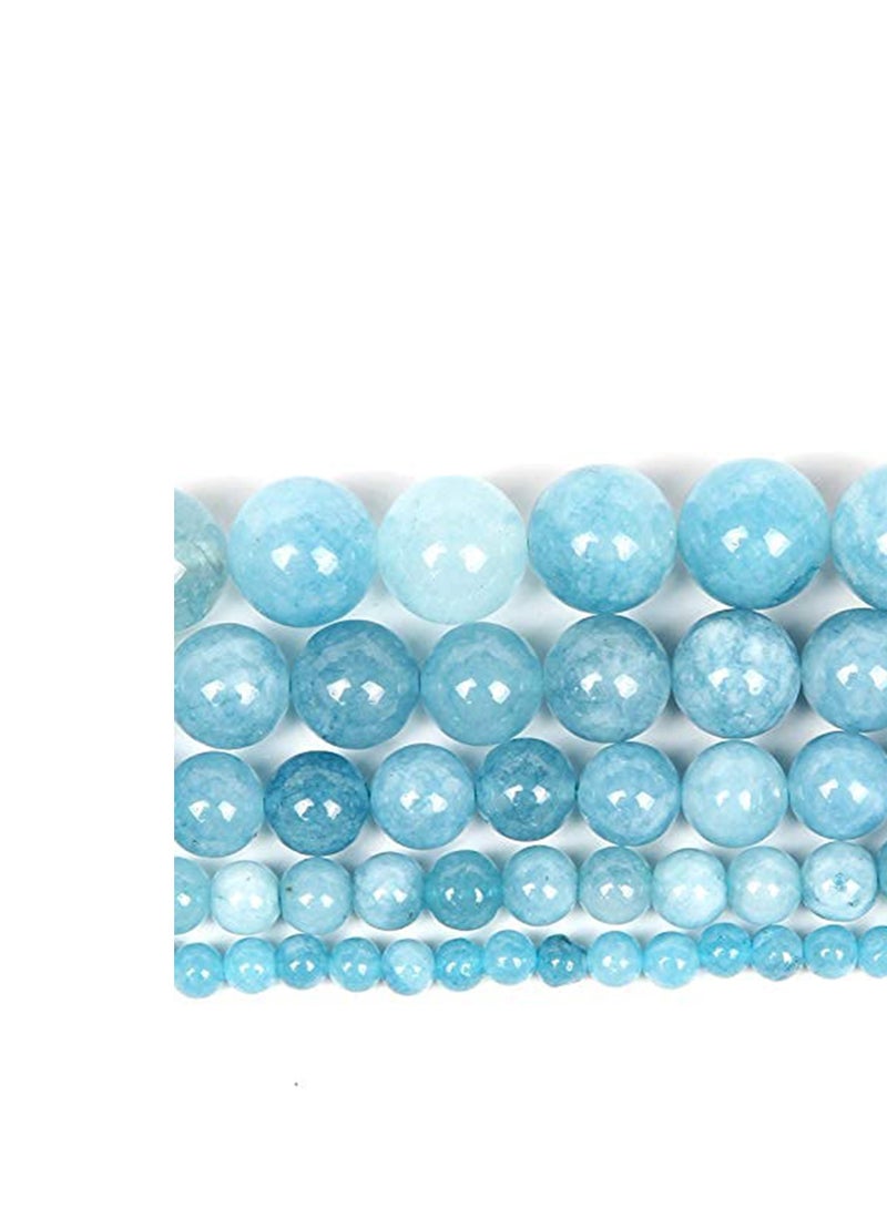 SYOSI Blue Chalcedony Jades Natural Stone Beads Round Smooth Genuine for Jewelry Making, Necklace Bracelet, Gift, Women, Energy Stone Healing Power, Excellent Polishing, Enjoy Diy Fun - Image 5