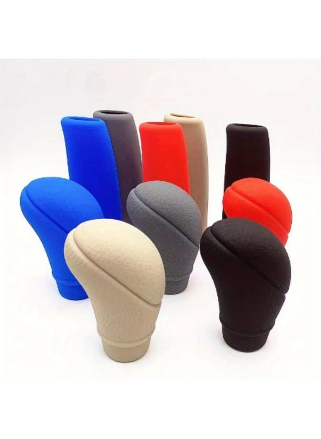 2pcs Universal Red Silicone Gear Shift Knob Cover And Handbrake Cover Set - Image 4