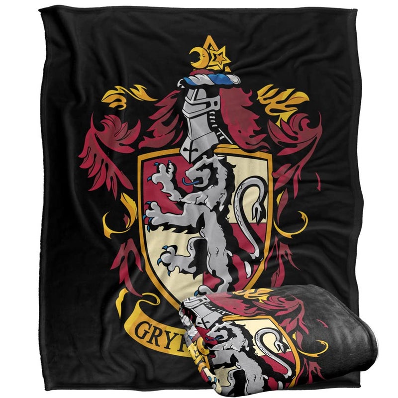 LOGOVISION Harry Potter Gryffindor Crest Officially Licensed Silky Touch Super Soft Throw Blanket 50"" x 60"" - Image 1