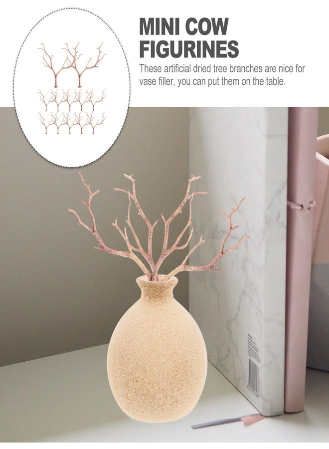 HOMSFOU 12pcs Artificial Antler Shaped Tree Branches Light Brown Plastic Twigs for DIY Crafts Floral Arrangements Headband Decorations Wedding Decor - Image 3
