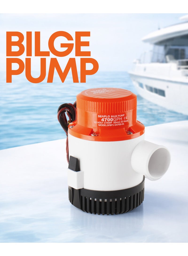 SEAFLO 4700 GPH 12V Marine Bilge Pump, Non-Automatic Boat Water Pump - Image 1