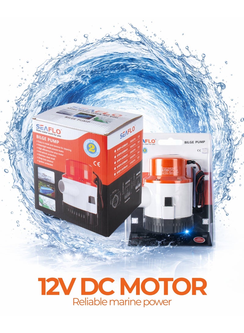 SEAFLO 4700 GPH 12V Marine Bilge Pump, Non-Automatic Boat Water Pump - Image 4