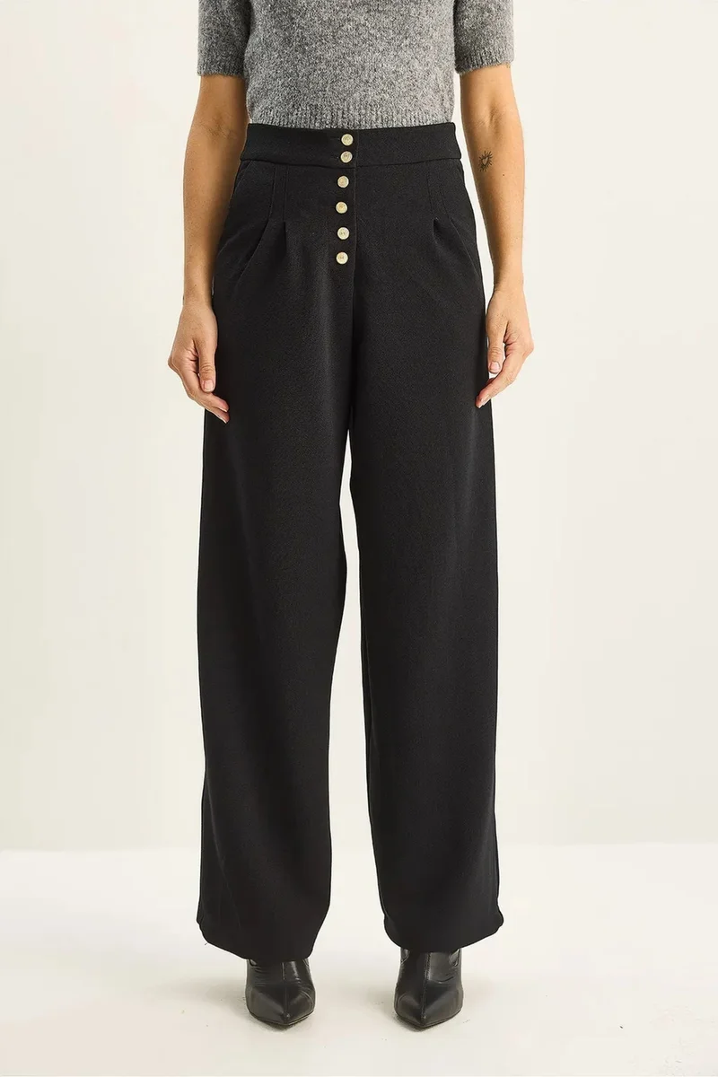 بيانكو لوتشي LUCCI High Waist Wide Leg Palazzo Pants