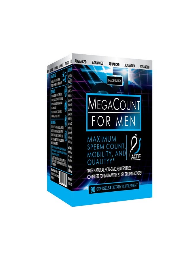ACTIF MegaCount for Men - Maximum Fertility Support and Sperm Count Booster, Clinically Proven to Improve Sperm Count and Motility - Non-GMO, Made in USA, 90 Count - Image 1