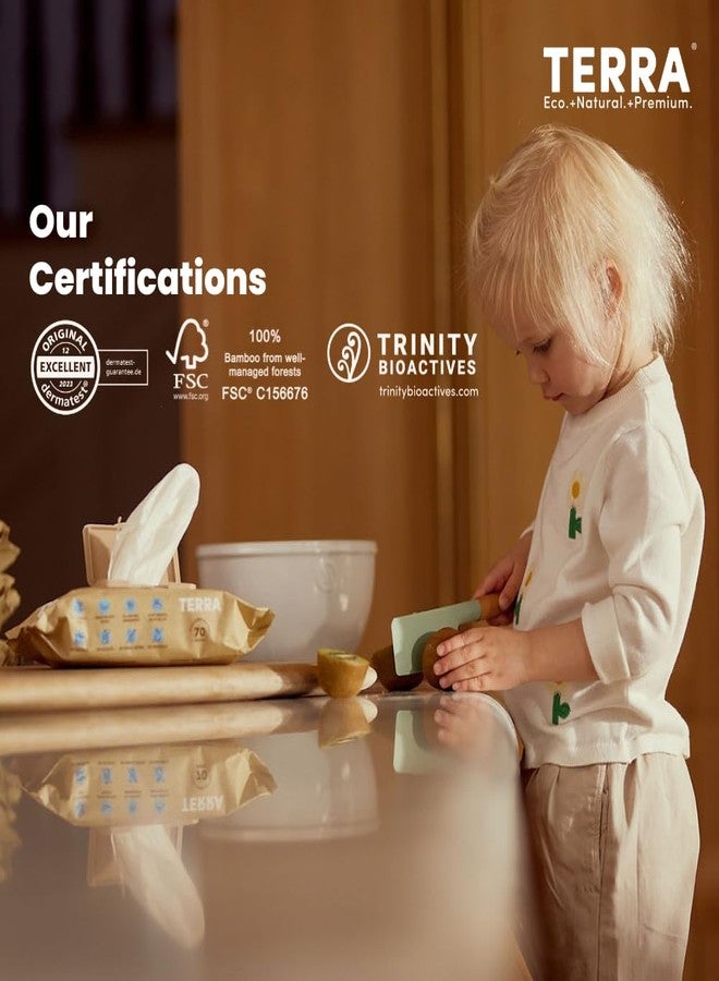 تيرا مناديل أطفال من الخيزران قابلة للتحلل الحيوي بنسبة 100% من Terra® - 10 مناديل (عبوة واحدة) | مناديل مبللة للأطفال خالية من البلاستيك والكحول، بخلاصة الكيوي غير المعطرة | لطيفة على البشرة الحساسة، مناديل أطفال طبيعية تم اختبارها من قبل أطباء الجلدية. - Image 4