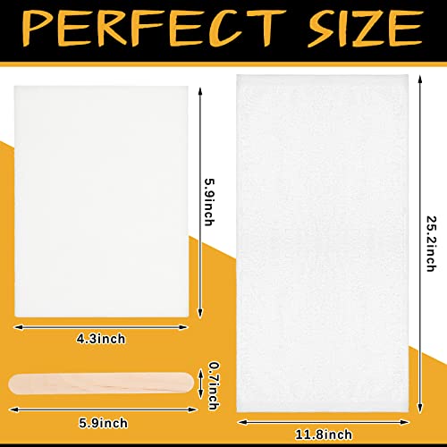 Oudain 27 Pieces Wood Wax Applicator Includes 15 White NonWoven Pads 2 Terry Cloth Buffing Towels and 10 Stirring Sticks for Polishing Cutting Board and Multi Purpose Use in Home - Image 3