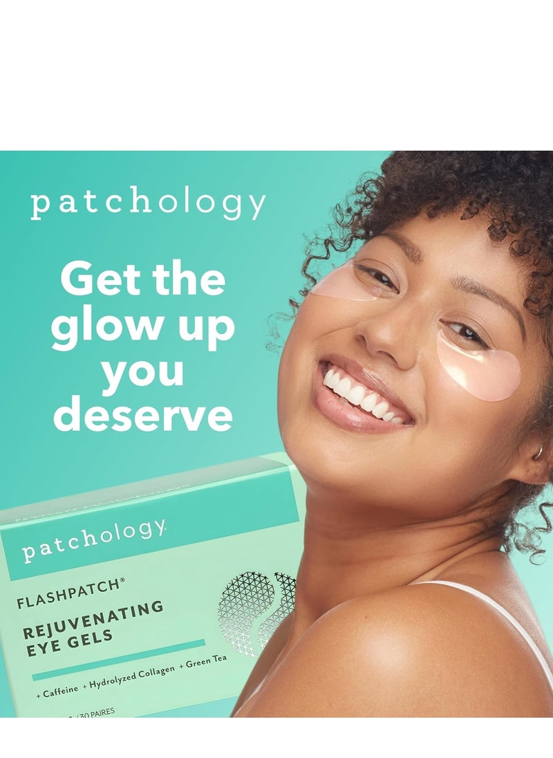 Patchology Patchology Rejuvenating Under Eye Gels - Hydrating Eye Mask w/Caffeine, Hydrolyzed Collagen & Centella Asiatica- Under Eye Patches For Dark Circles - Minimize Puffiness & Wrinkle Reducer - 30 ​Pairs  - Image 2