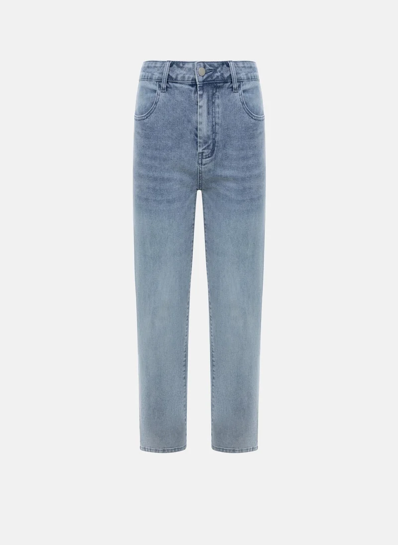 Lichi  Cropped straight-leg jeans in dense denim for Women | Best Price UAE
