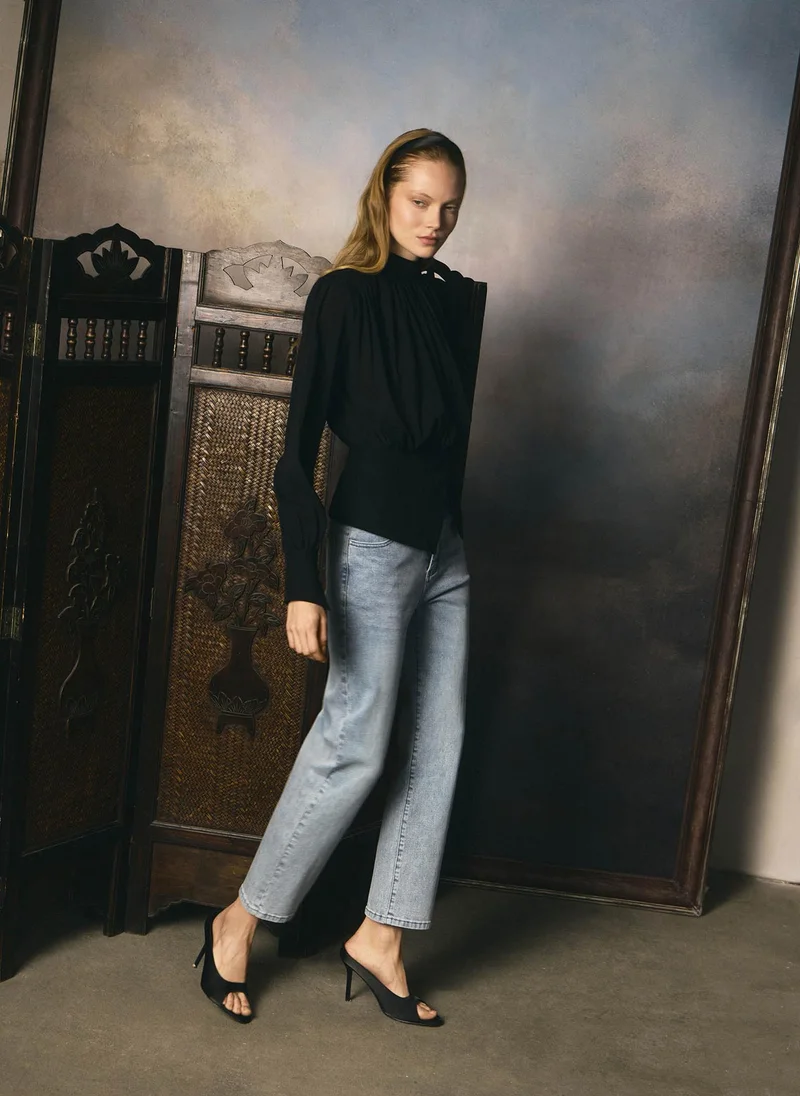 Lichi  Cropped straight-leg jeans in dense denim for Women | Best Price UAE