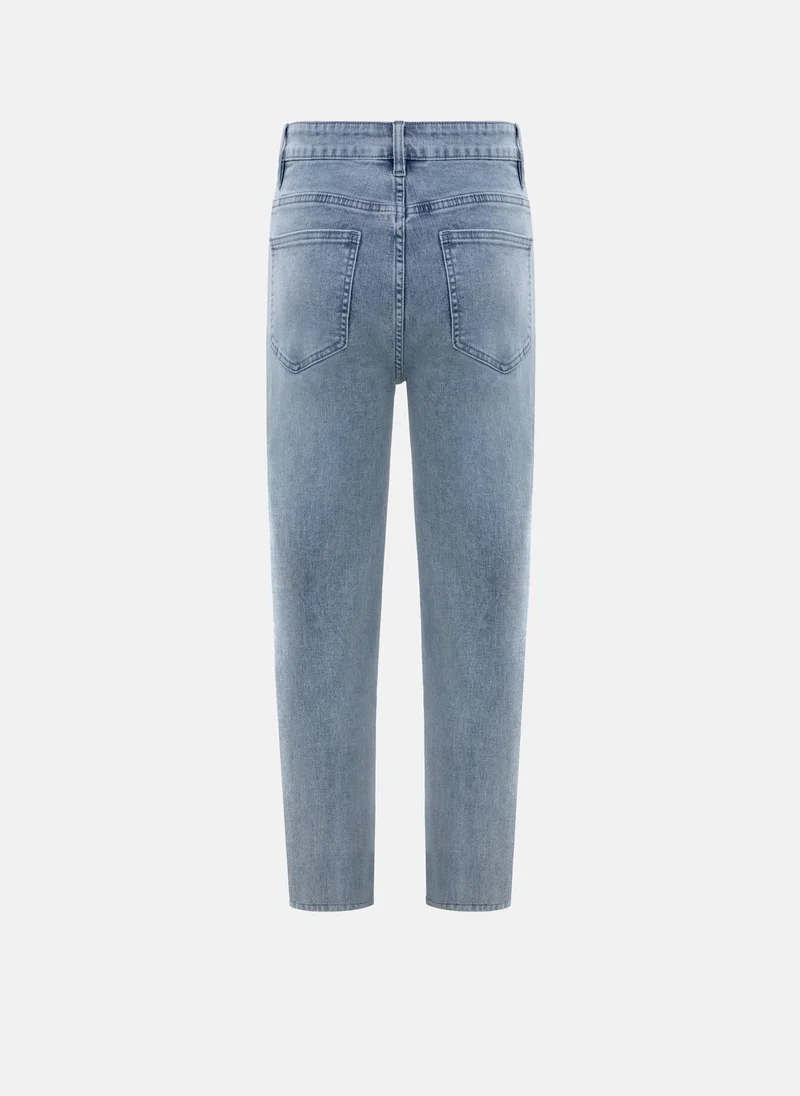 Lichi  Cropped straight-leg jeans in dense denim for Women | Best Price UAE
