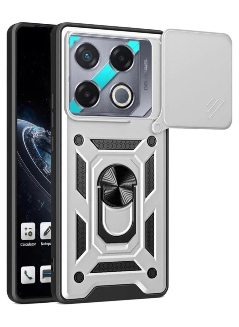 general Compatible with Infinix GT 20 Pro Case, Case with Slide Camera Cover Heavy Duty Shockproof Magnetic Ring Holder Kickstand Case for Infinix GT 20 Pro