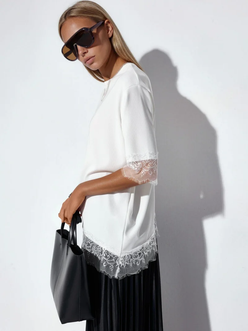 بيغ دارت BDART Oversized Lace Knit Blouse