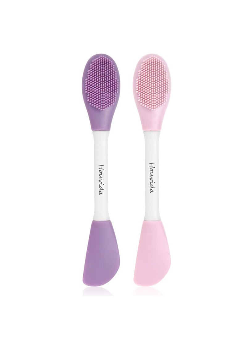 Houvida Silicone Face Mask Applicator, Facial Mask Brushes for Mud, Charcoal, Clay Mixed Mask, Soft Makeup Beauty Brush Tools for Apply Cream, Lotion (2 Packs) - Image 1