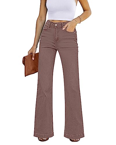 GRAPENT High Waisted Wide Leg Jeans for Women Vintage Wash Sizes 8-10 - Image 1
