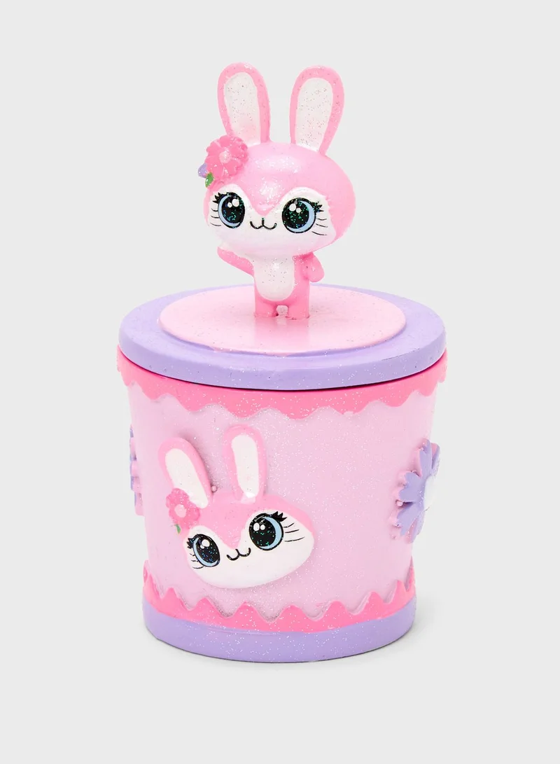 Claires Glitter Bunny Trinket Keepsake Box - Pink