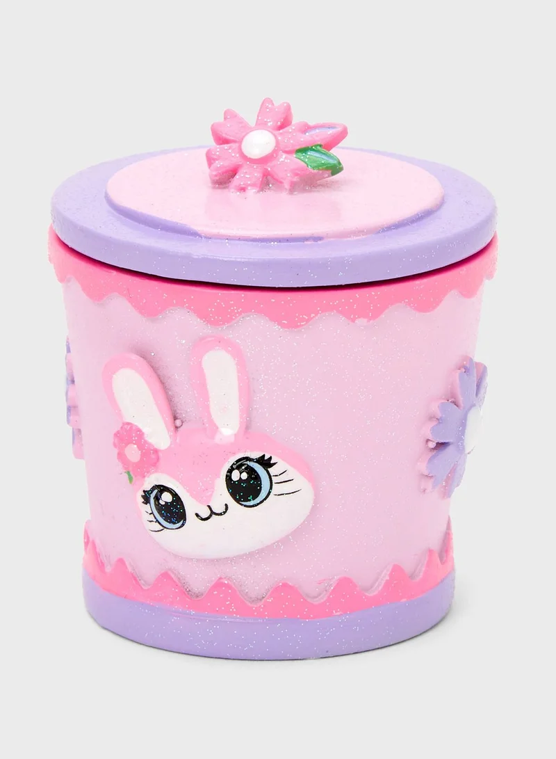 Claires Glitter Bunny Trinket Keepsake Box - Pink