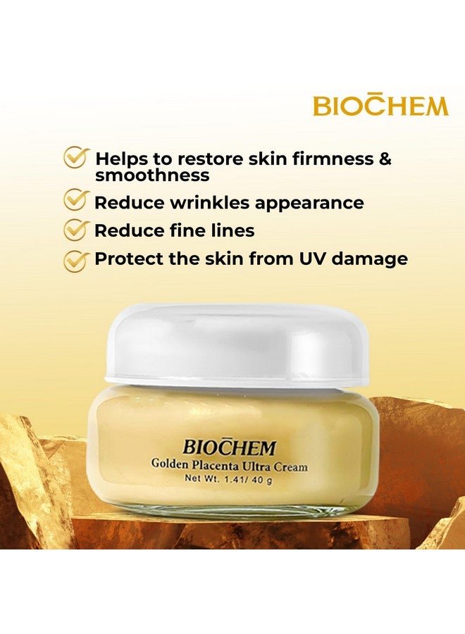 Biochem Golden Placenta Ultra Cream 1.41 Oz / 40 G Antiaging Facial Moisturizer With Placenta Extract For Skin Radiance Allinone Solution - Image 4